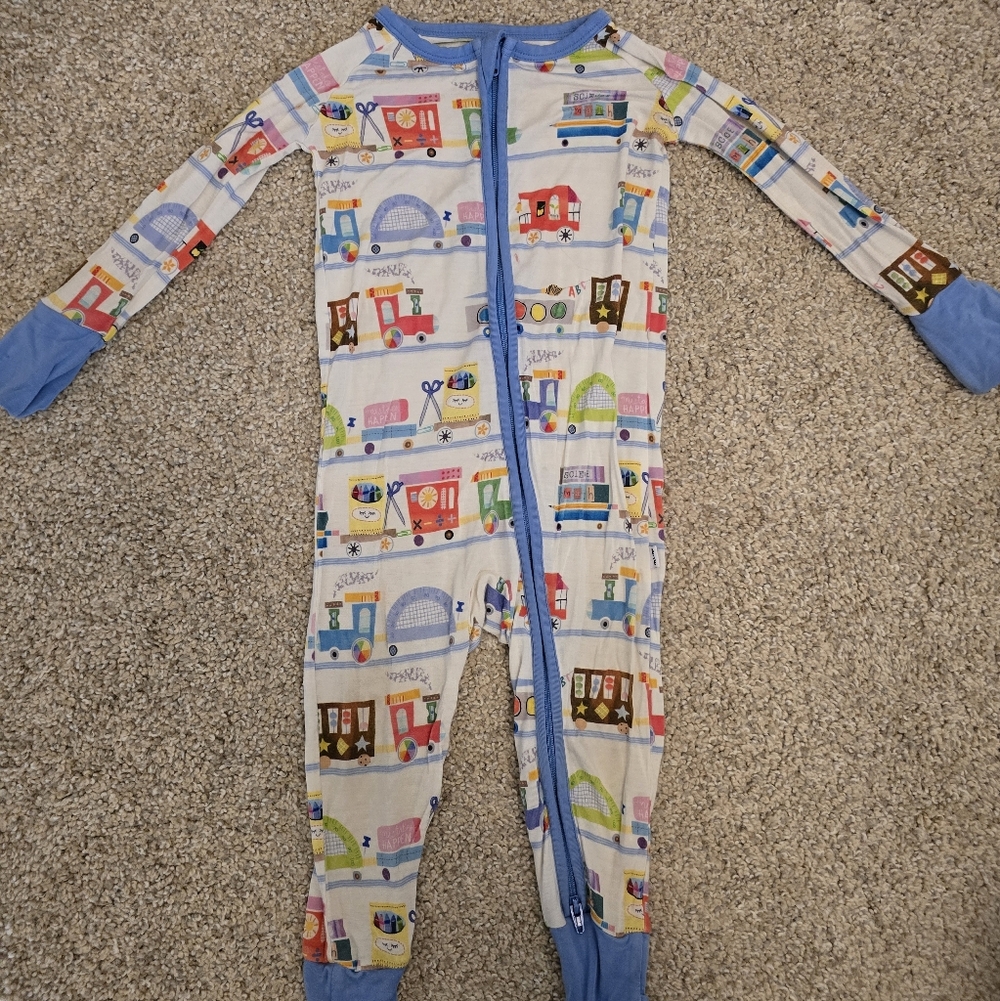 Little Sleepies Train Adventure Kids Footie